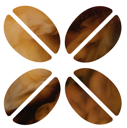 A bean sliced and arranged as a matrix.